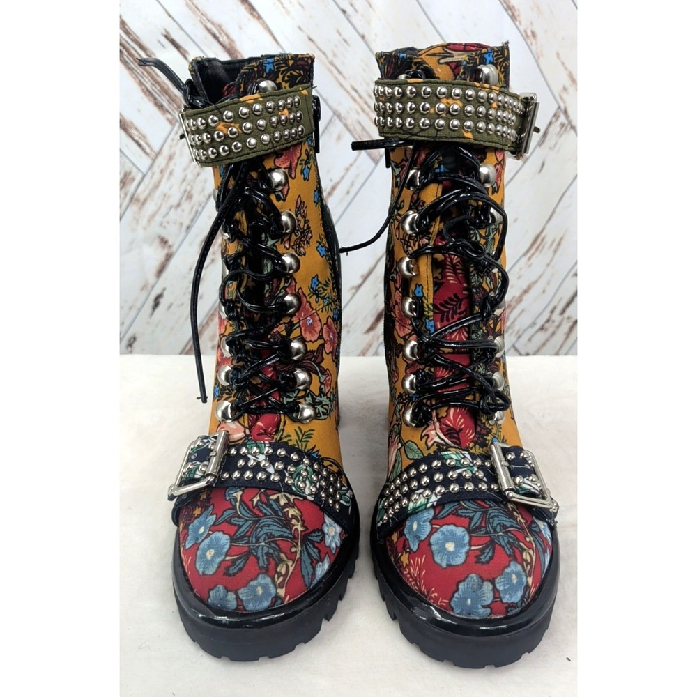 Jeffrey Campbell Lilith Block Heel Bootie In New Floral Design - Picture 2 of 8